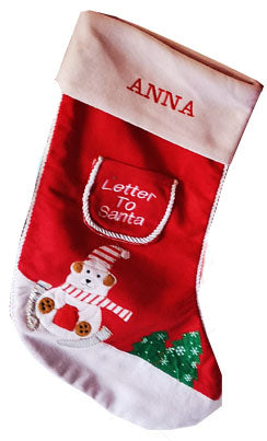 Put you childs name on a Santa Stocking